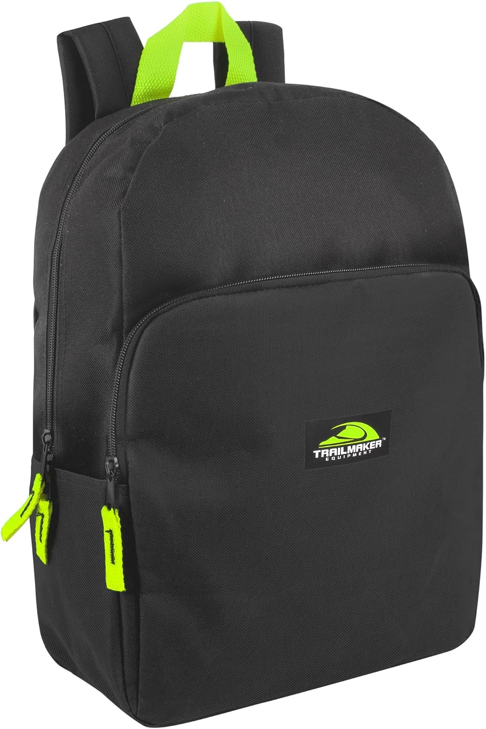 Trail maker 15 Inch Backpack for Kids, Preschool, Elementary & Middle School Students – Spacious Bookbag with Large Front Pocket, Adjustable Straps, Fits up to 13 Inch Laptop (Black Neon)