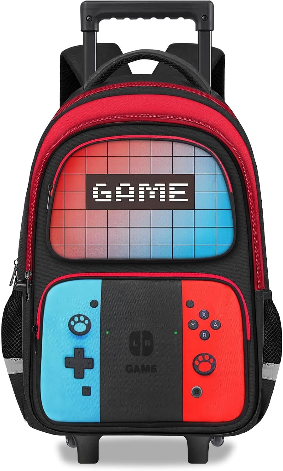 TILYTADLY Boys Rolling Backpack for Kids – Gamer Kids Rolling Backpack with Wheels for Elementary Middle School – Roller School Bookbag,HFHTDC Wheeled Travel Bag for Boys Aged 6-18