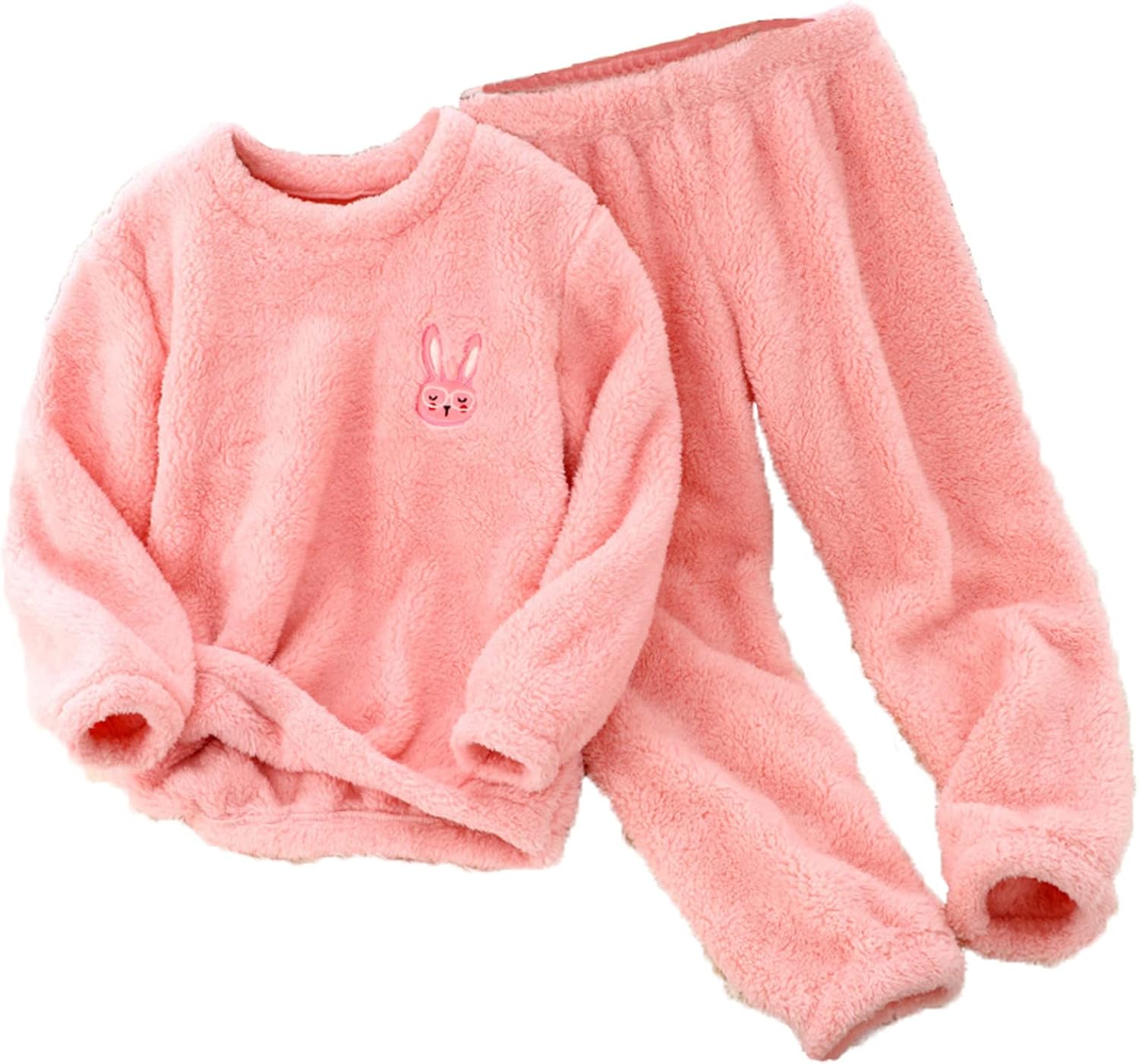 Kids Toddler Pajamas Boys Girls Fleece Pajama Set Winter Warm Sleepwear Pjs Set Plush Tops+Pants Outfits Loungewear