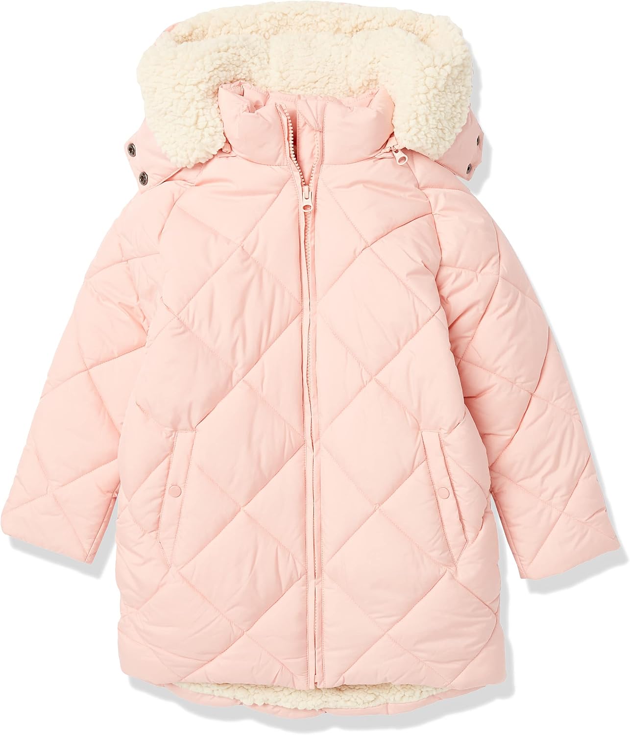 Amazon Essentials Girls and Toddlers’ Long Quilted Cocoon Puffer Coat