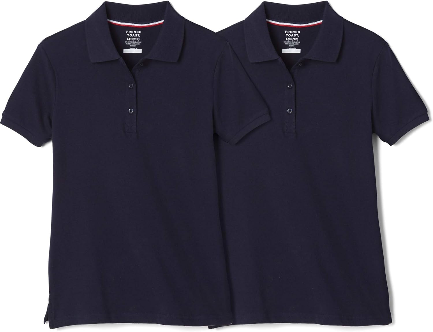 French Toast Girls 2 Pack Short Sleeve Stretch Piqué Polo