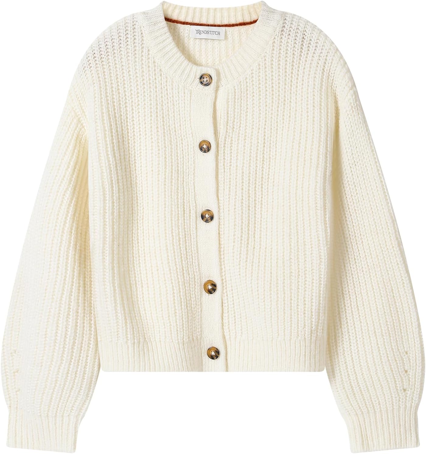 Girls’ Cardigan with Button Loose Long Sleeve Shrug Sweaters Cropped Uniforms Kids Knit Sweater Outerwear