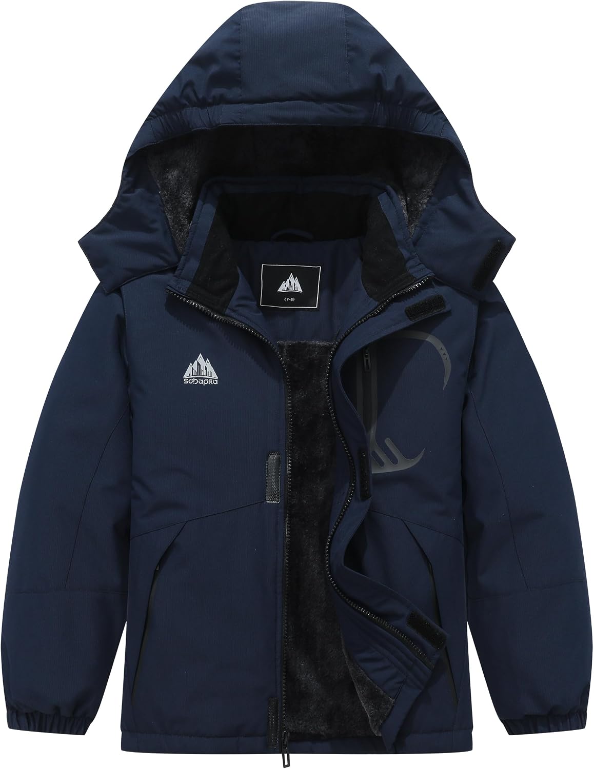 Kids Waterproof Ski Jacket Warm Winter Coat Boys and Girls Fleece Lined Hooded Rain Jacket