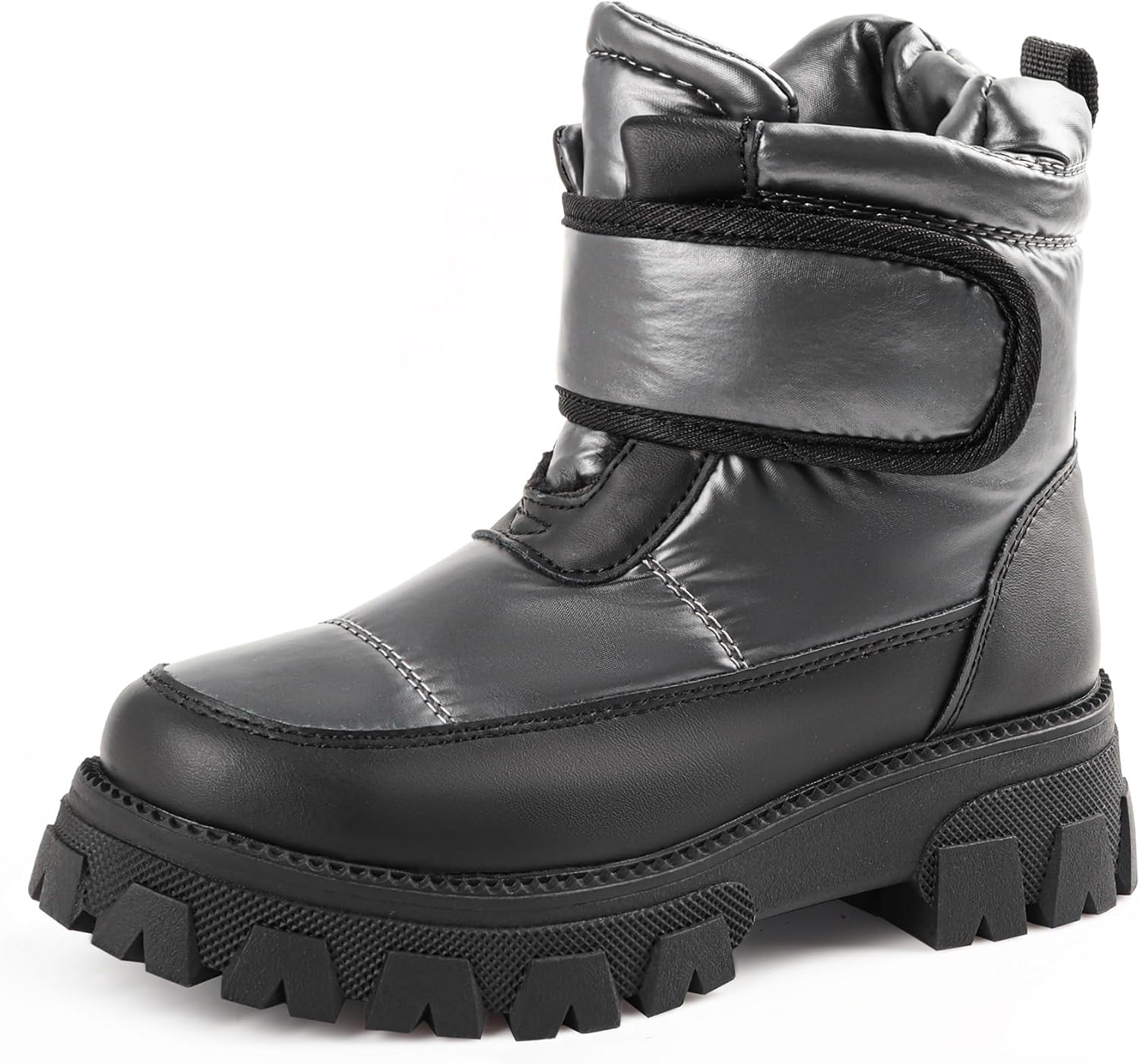 Boys Girls Snow Boots Waterproof Outdoor Toddler Snow Boots Warm Cozy Faux Fur Lining, Anti-Slip Ankle Winter Boots for Toddler/Little/Big Kids