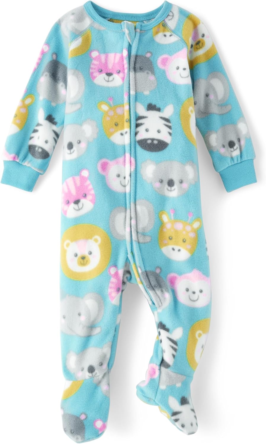 The Children’s Place Baby Girls’ And Toddler Fleece Zip-front One Piece Footed Pajama