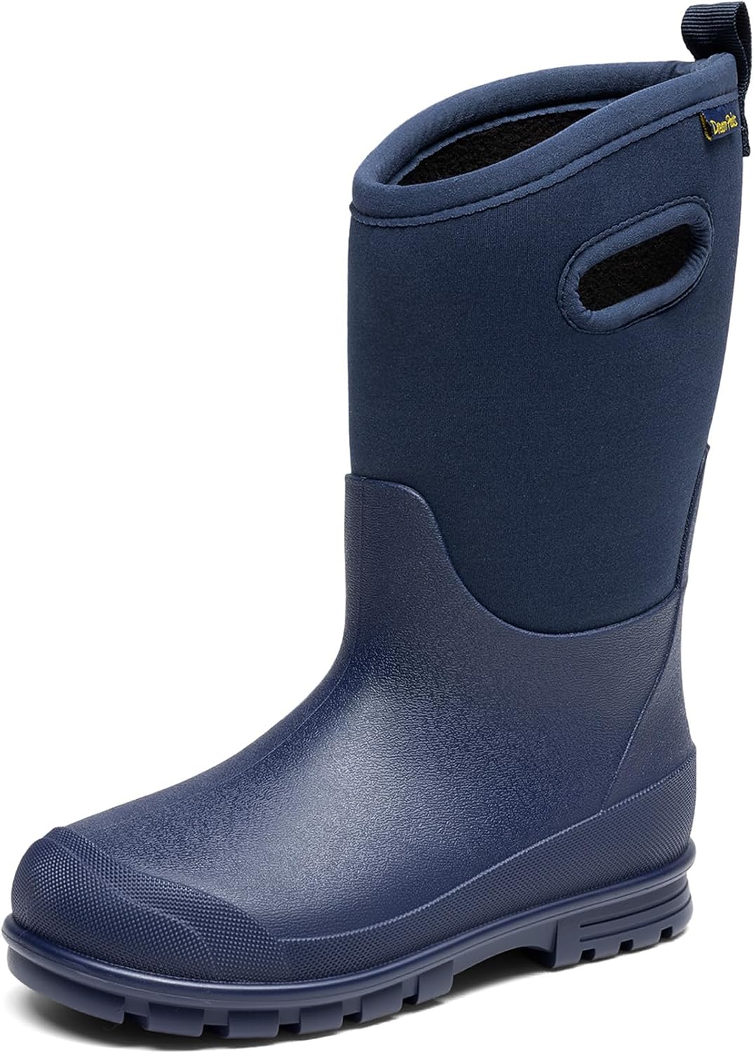 DREAM PAIRS Boys Waterproof Boots Outdoor Faux Fur Lining Shoes with Handles for Rain Snow Winter Muck Mud and Cold Weather for Little/Big Kids