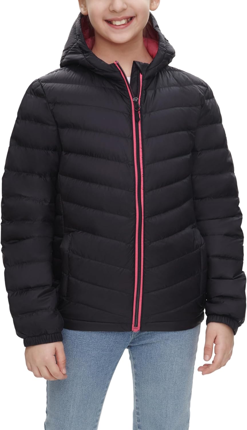 Rokka&Rolla Girls’ Ultra Lightweight Packable Down Puffer Jacket Coat