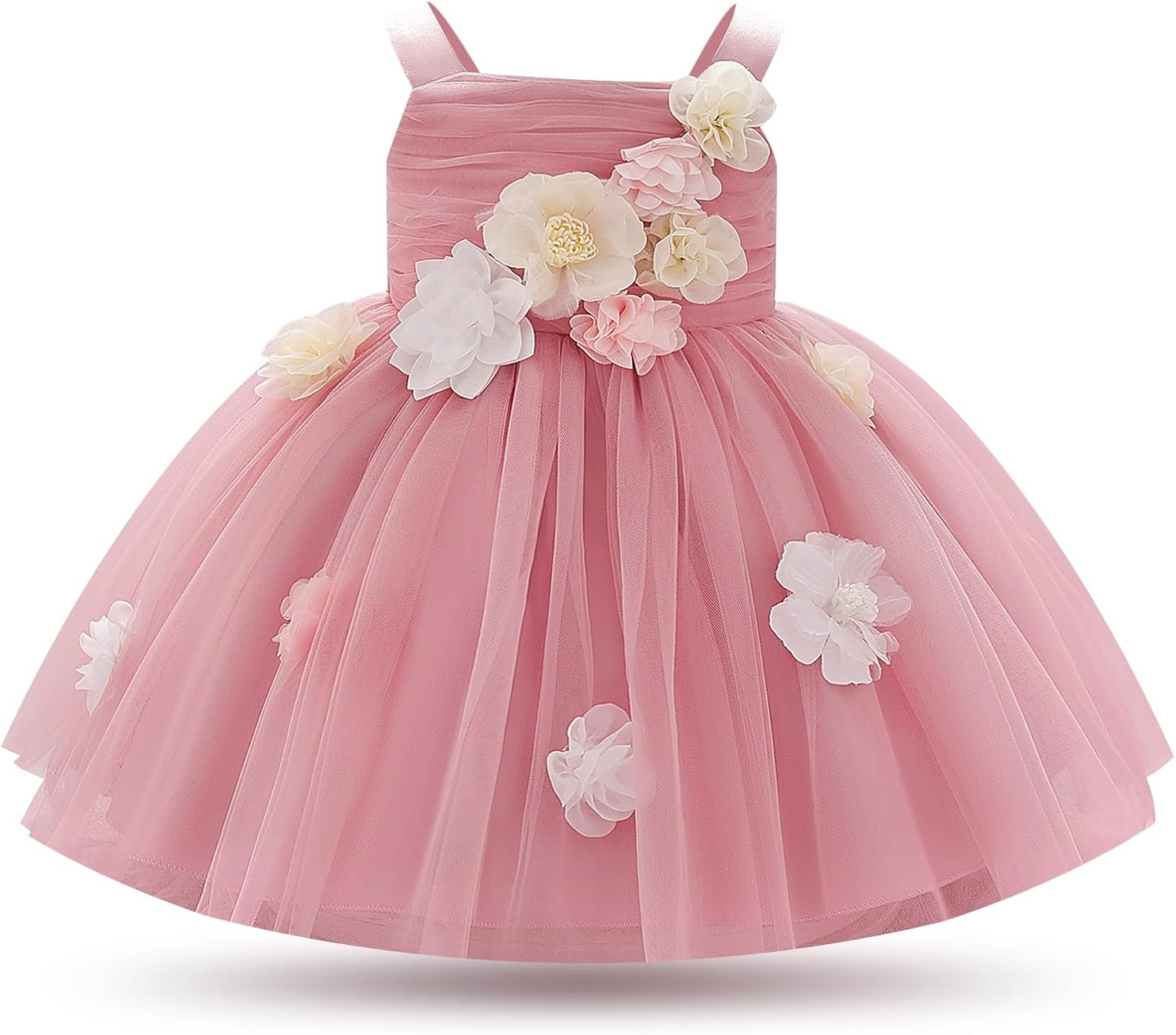 FYMNSI Toddler Girls Flower Birthday Dress Baby Ruffle Tulle Tutu Dresses Princess Pageant Formal Wedding Party Prom Gown