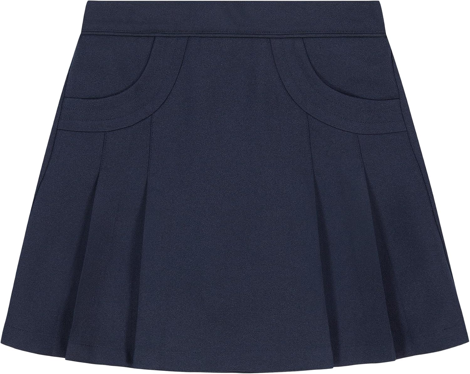 Nautica Girls’ School Uniform Pleated Pull-on Scooter Skirt with Undershorts, Knit Waistband & Functional Pockets
