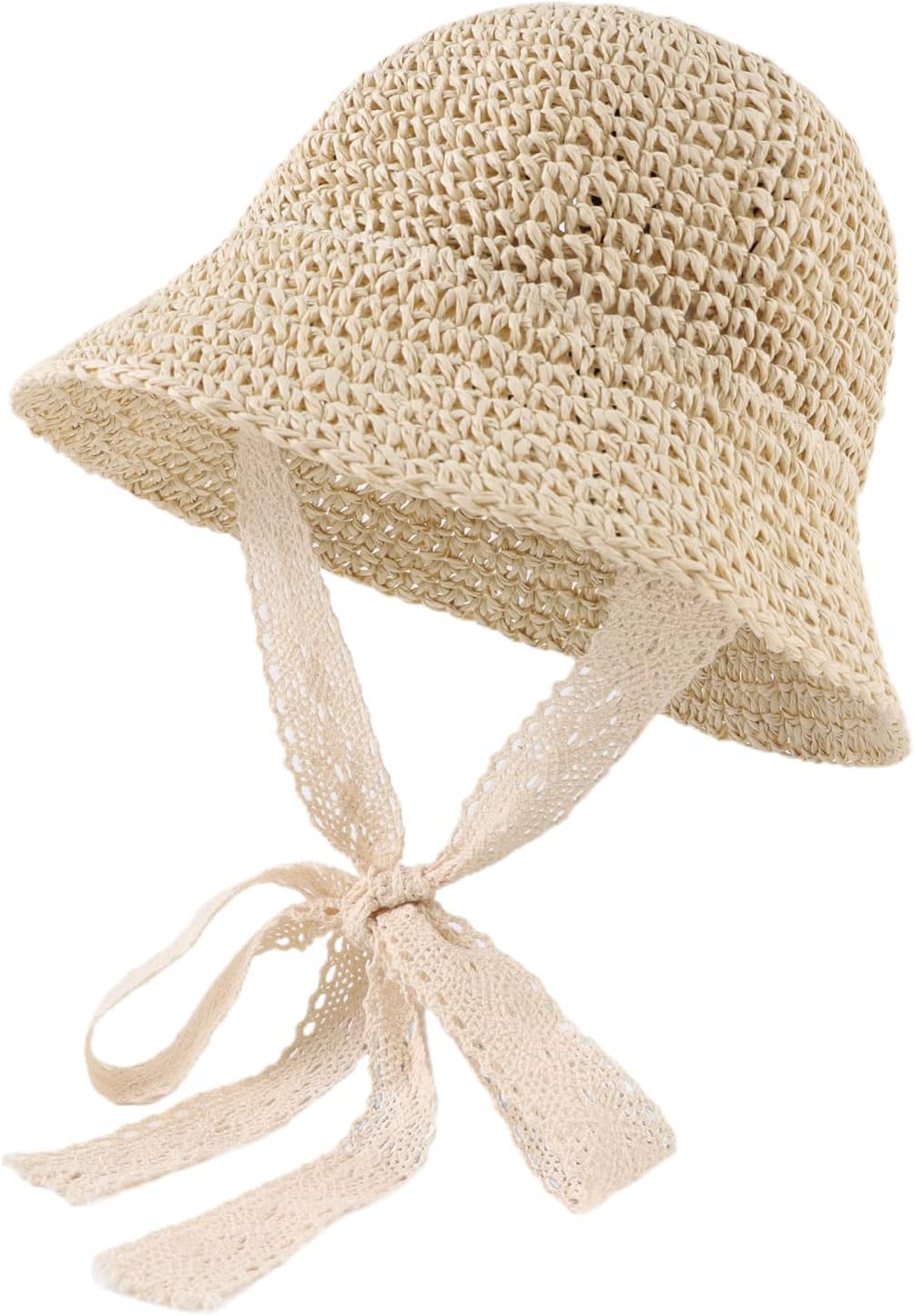 JANGANNSA Baby Girl Straw Hat Outdoor Baby Sun Protection Hats Summer Bowknot Beach Cap for Infant Toddler Girls