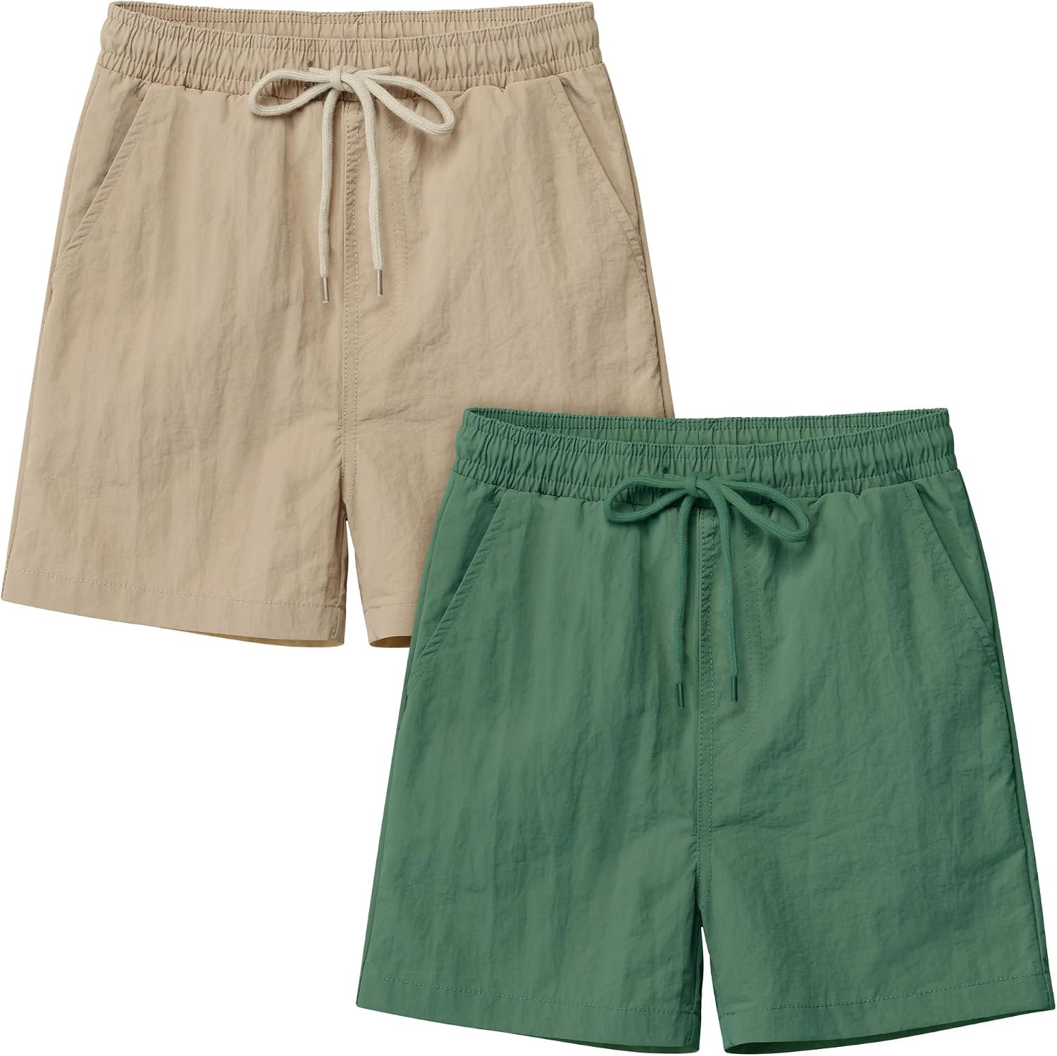 Cooraby Boys Quick Dry Shorts Pull On Cargo Shorts Waist Drawstring with Pockets School Uniform Activewear for Kids 5-12Y