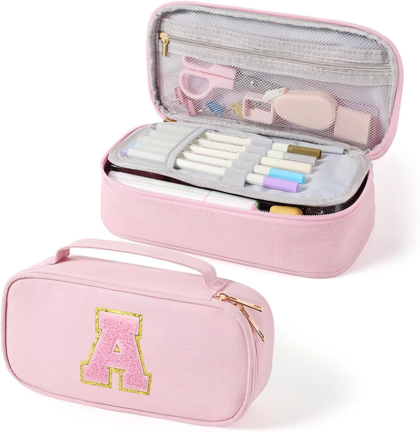 YOOLIFE Pencil Case for Girls Kids, Pink Pencil Pouch Box Cute Pen Case Bag, Birthday Gifts for 3 4 5 6 7 8 9 10 11 12 13 Year Old Girl Kid Personalized Gift for Daughter Sister, A (Pink)