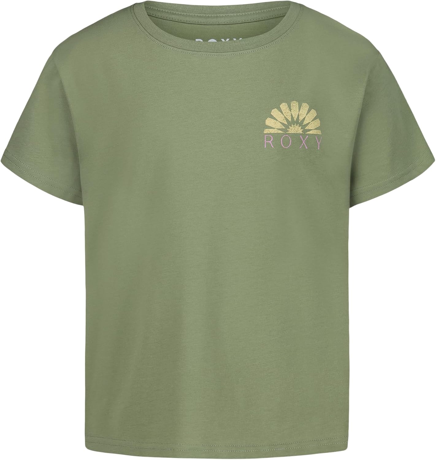 Roxy Girls’ Short Sleeve Boyfriend Fit Logo Tee, Crew Neck Graphic T-Shirt, Soft & Comfortable