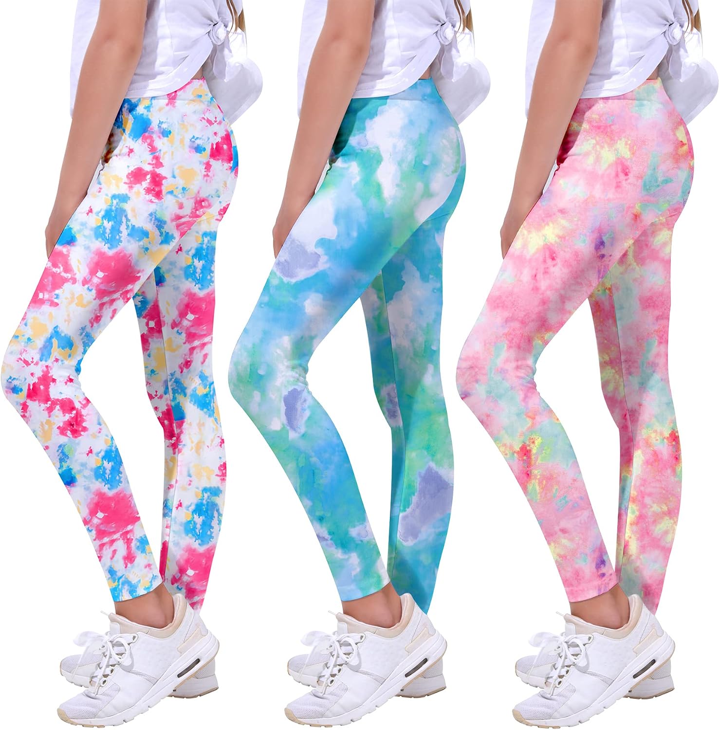 Quedoris Girls Printed Leggings Yoga Pants Multipack Leggings for Kids in 3t to 13 Years