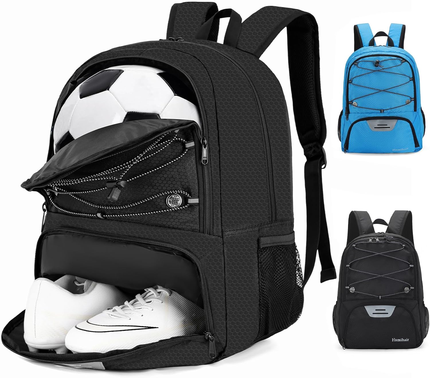 Hsmihair Youth Soccer Bag-Soccer Backpack&Backpack for Football Basketball,with Ball Compartment Separate Cleat Package