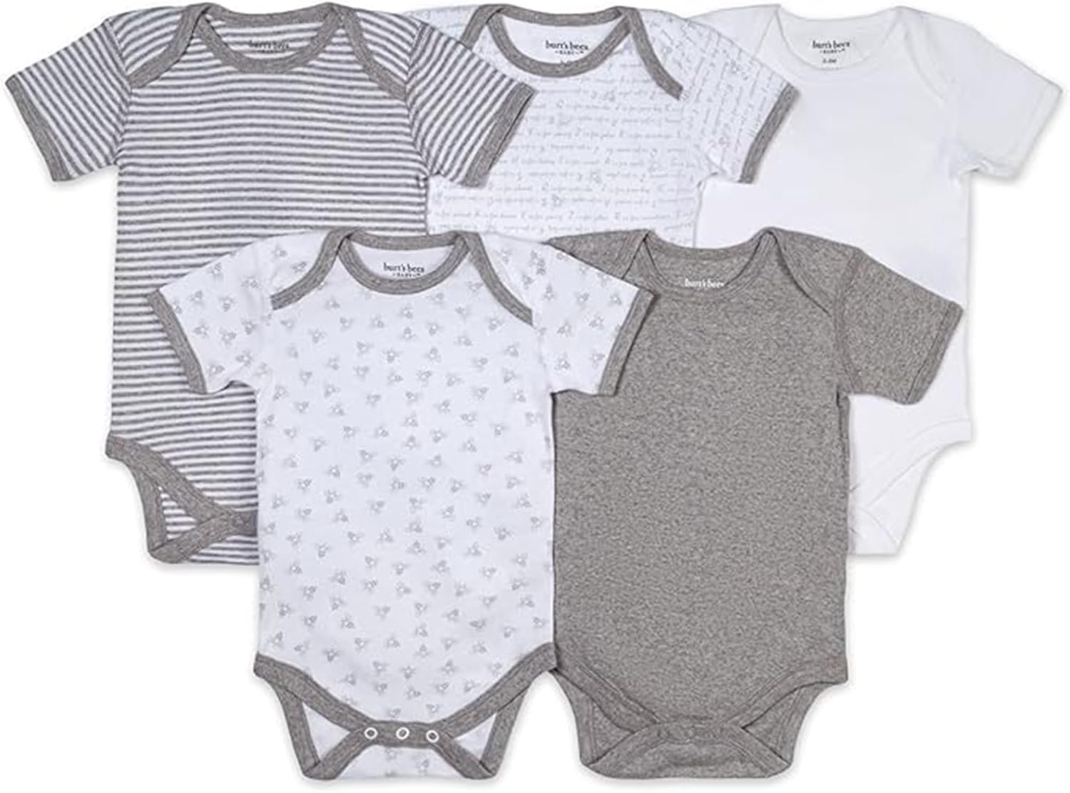 Burt’s Bees Baby Bodysuits, Short Sleeve and Long Sleeve One-Pieces, 100% Organic Cotton