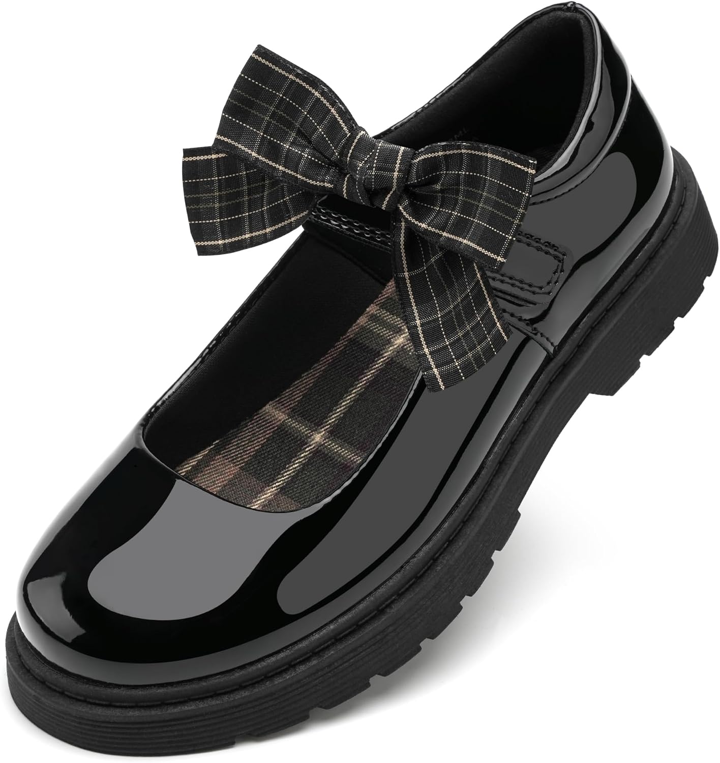 Stelle Girls Mary Jane Shoes School Uniform Flats Dress Shoes Detachable Bow Chunky Formal for Little/Big Kids