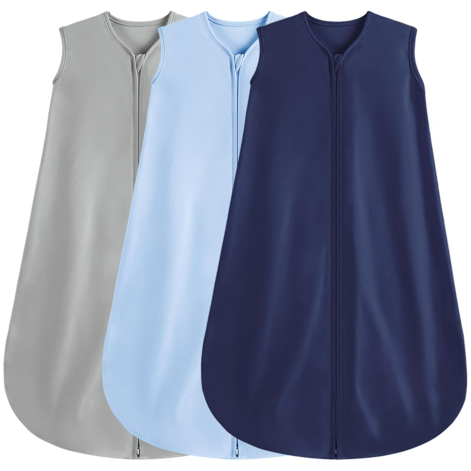 BSTOPPT 3 Pack Baby Sleep Sack 12-18 Months 100% Rayon Cotton Baby Sleeping Bag 2-Way Zipper Toddler Wearable Blankets,Comfy Stretchy Thin Sleep Sacks.TOG 0.3 (Large)