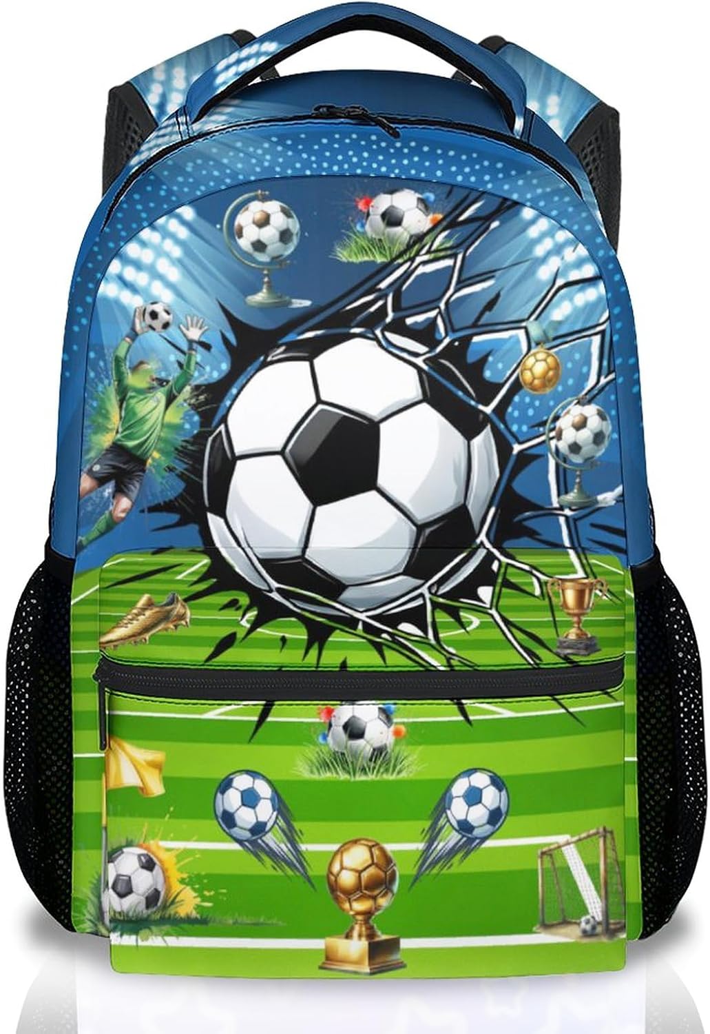 Kids Backpack for Boys Soccer School Bag – 17 Inch Durable Elementary Middle School Sports Themed Bookbag with Adjustable Padded Straps