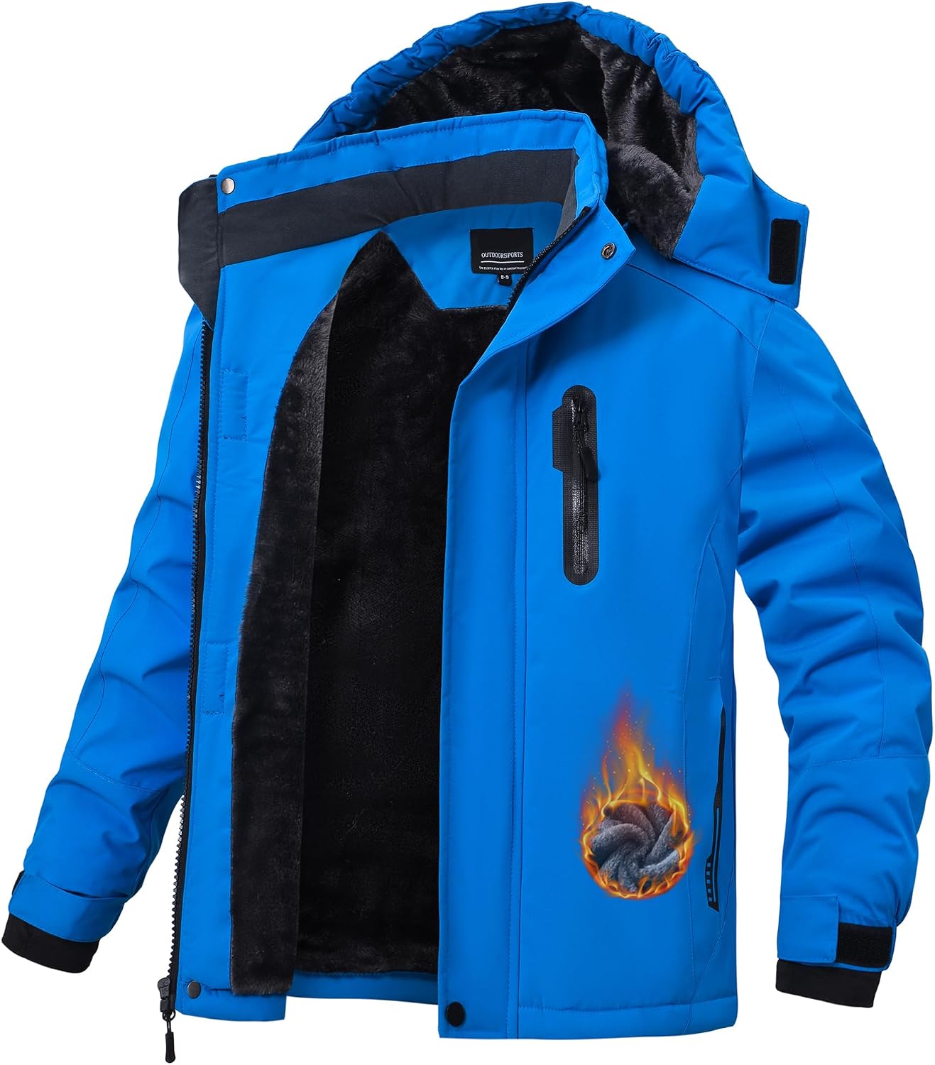 QMP Winter Jacket for Boys and Girls Waterproof Ski Jacket Winter Snow Coat Hooded Fleece Windproof with Zip Pockets