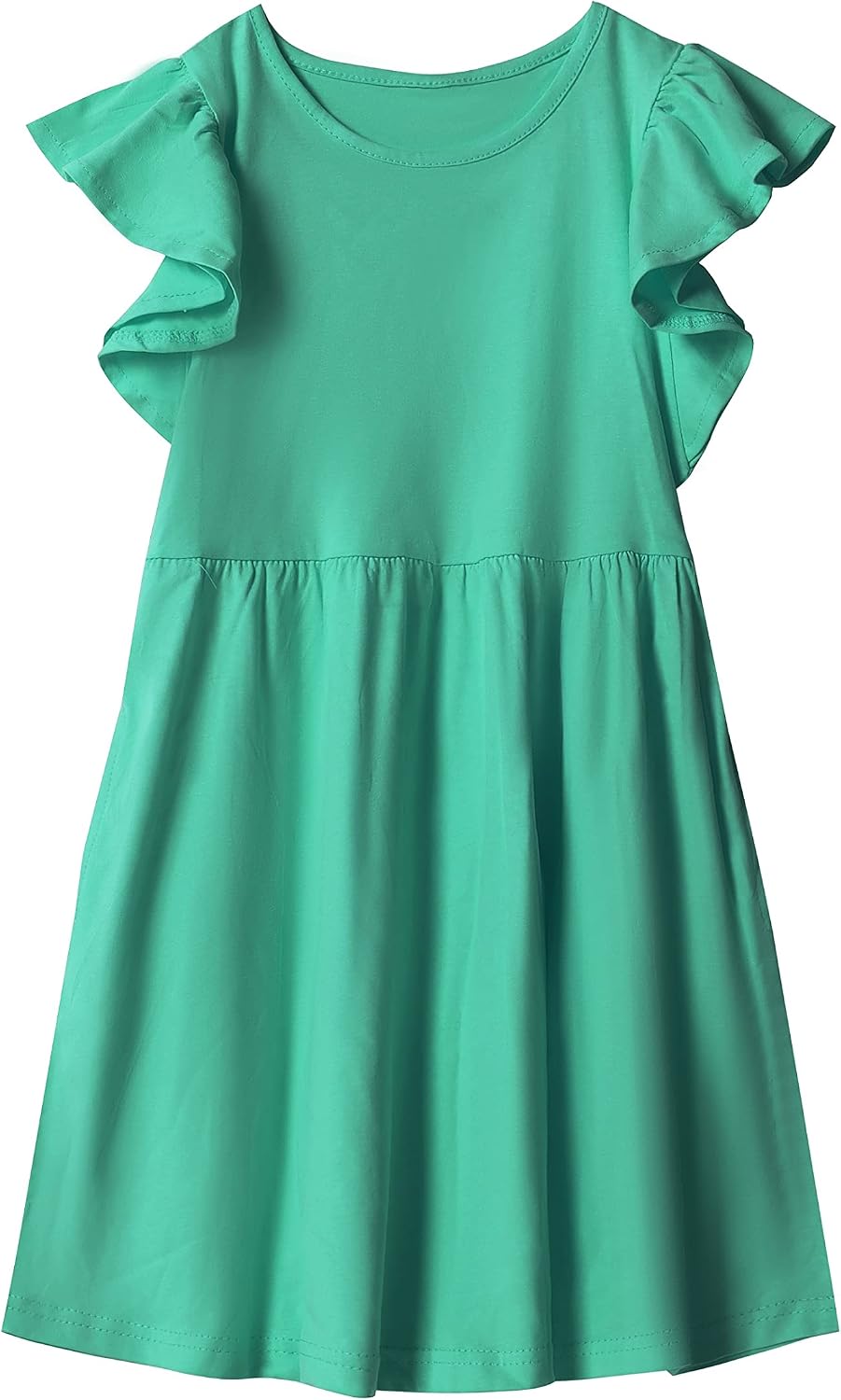 DANI CHINS Girl Casual Flutter Sleeve Dress with Pockets