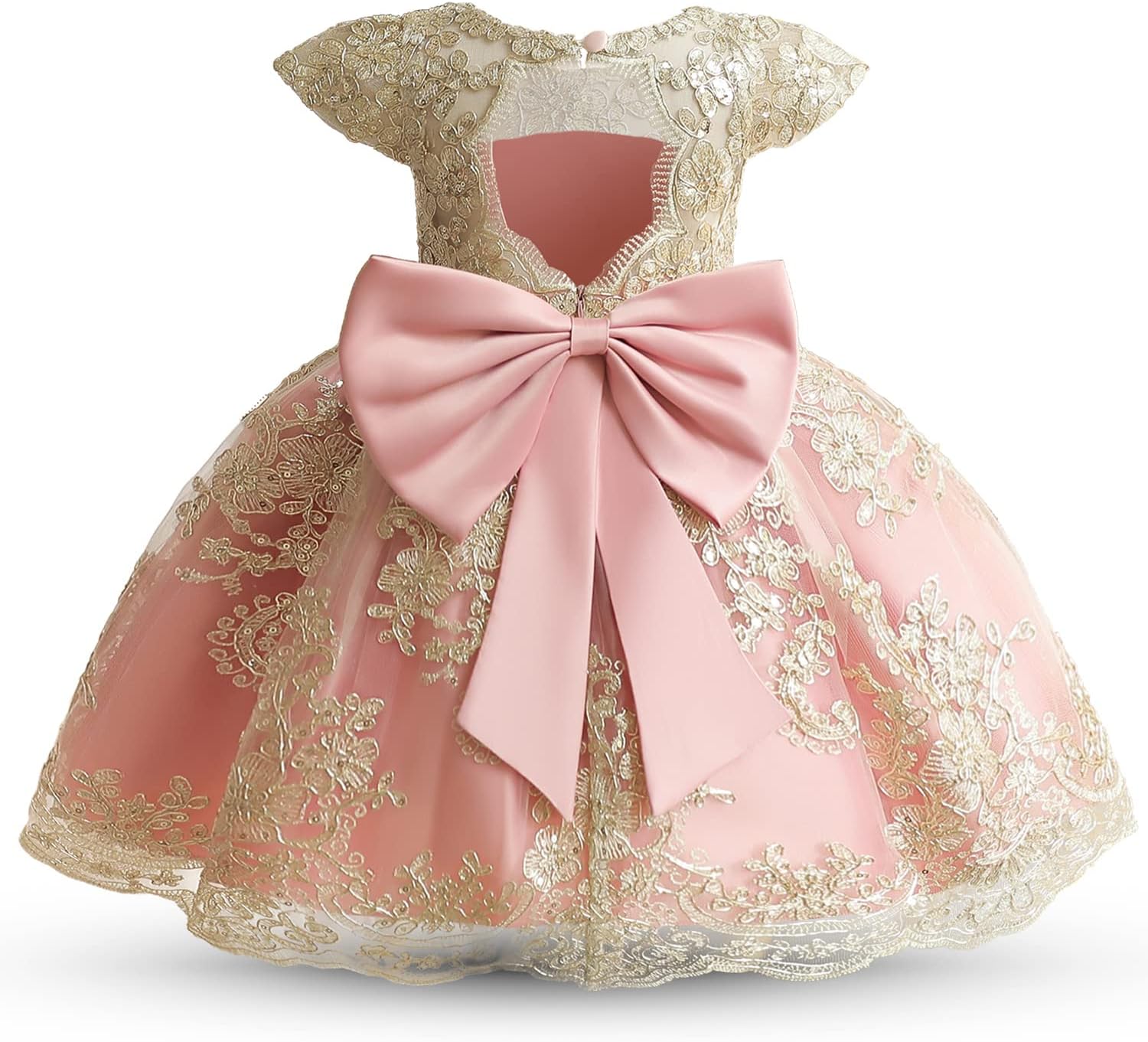 NNJXD Girls’ Tulle Flower Princess Wedding Dress for Toddler and Baby Girl