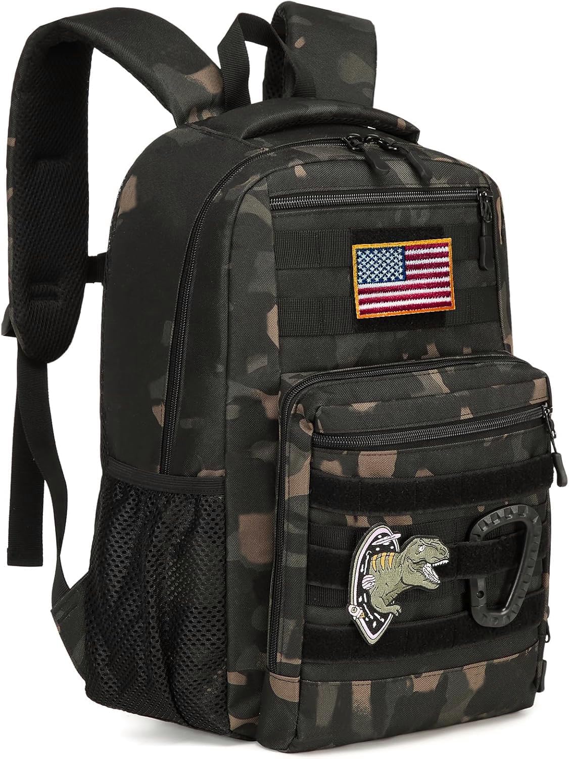 Kids tactical Backpack for Boys School Bag 20L mini Children Backpack for Outdoor Camping Travel (Black CM)