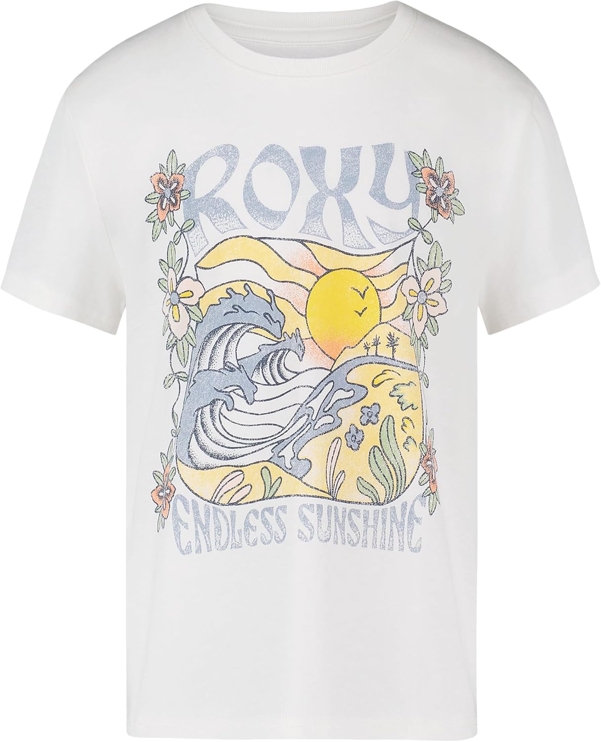 Roxy Girls’ Short Sleeve Boyfriend Fit Logo Tee, Crew Neck Graphic T-Shirt, Soft & Comfortable