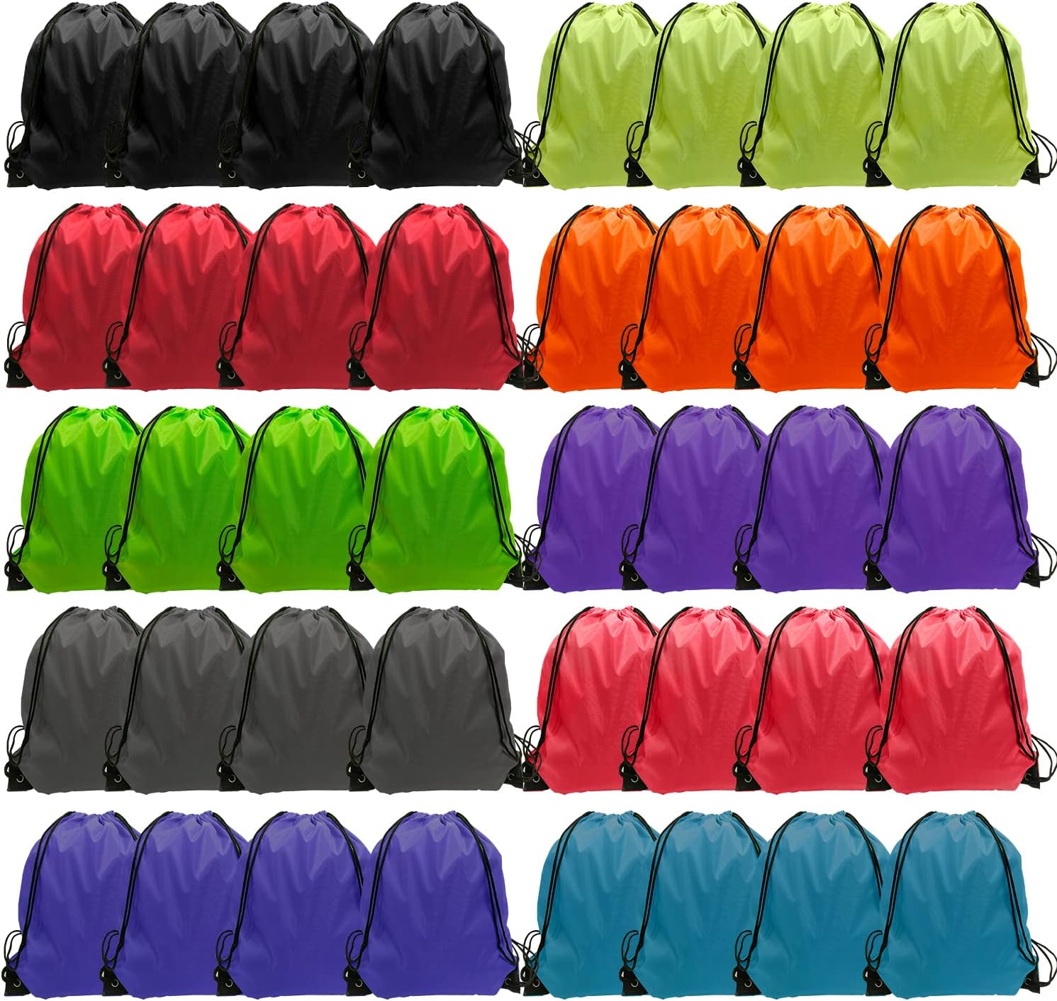 GoodtoU Drawstring Bags Bulk 40 Pack, Drawstring Backpack Cinch Bags for Kids & Adults, Lightweight Nylon String Backpacks for School Gym Travel Party Favors Goodie Bags Events Party Favors & Homeless