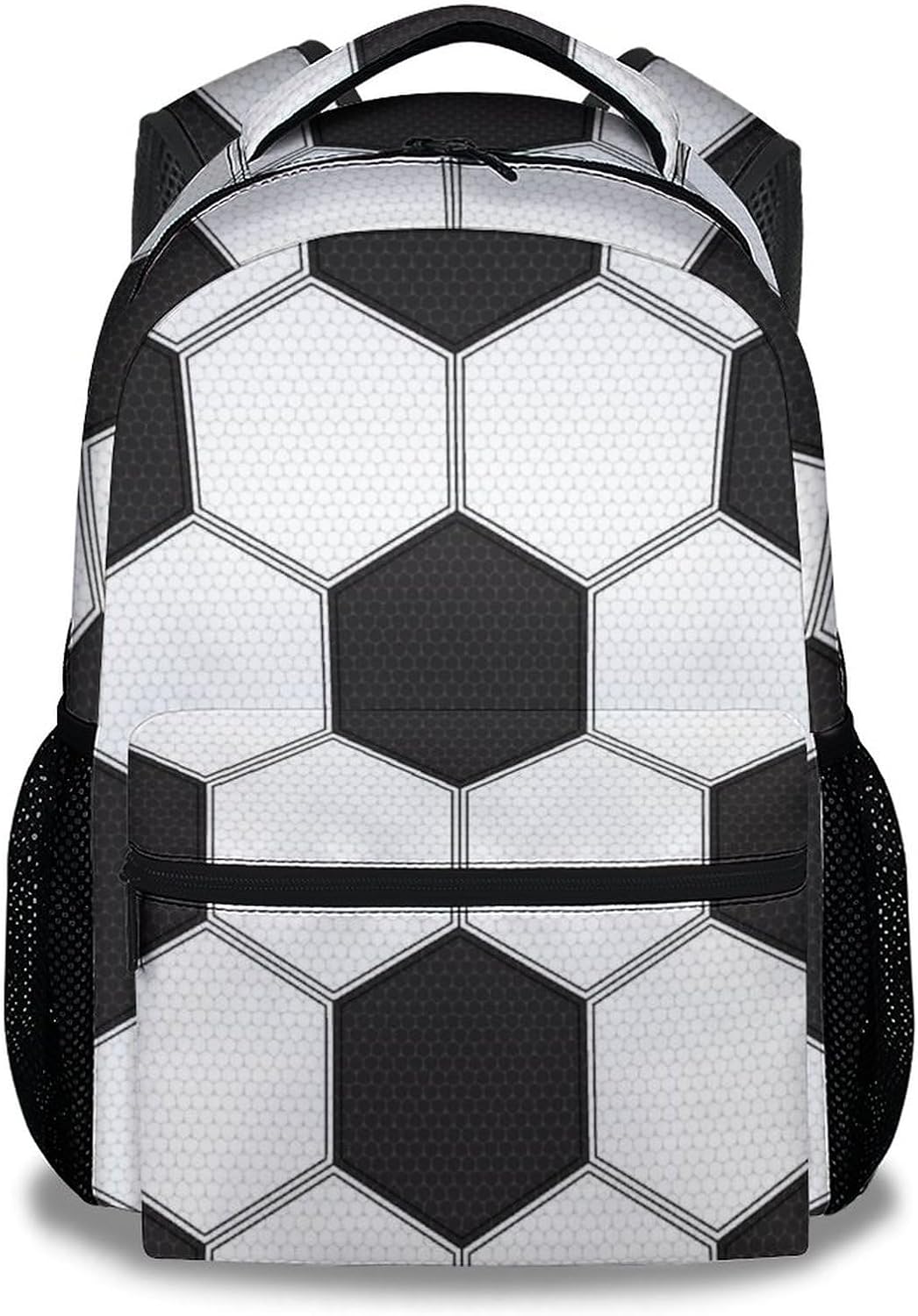 Soccer Backpack for Kids, 17 Inch Sport Backpacks for School, Black Lightweight Bookbag for Boys