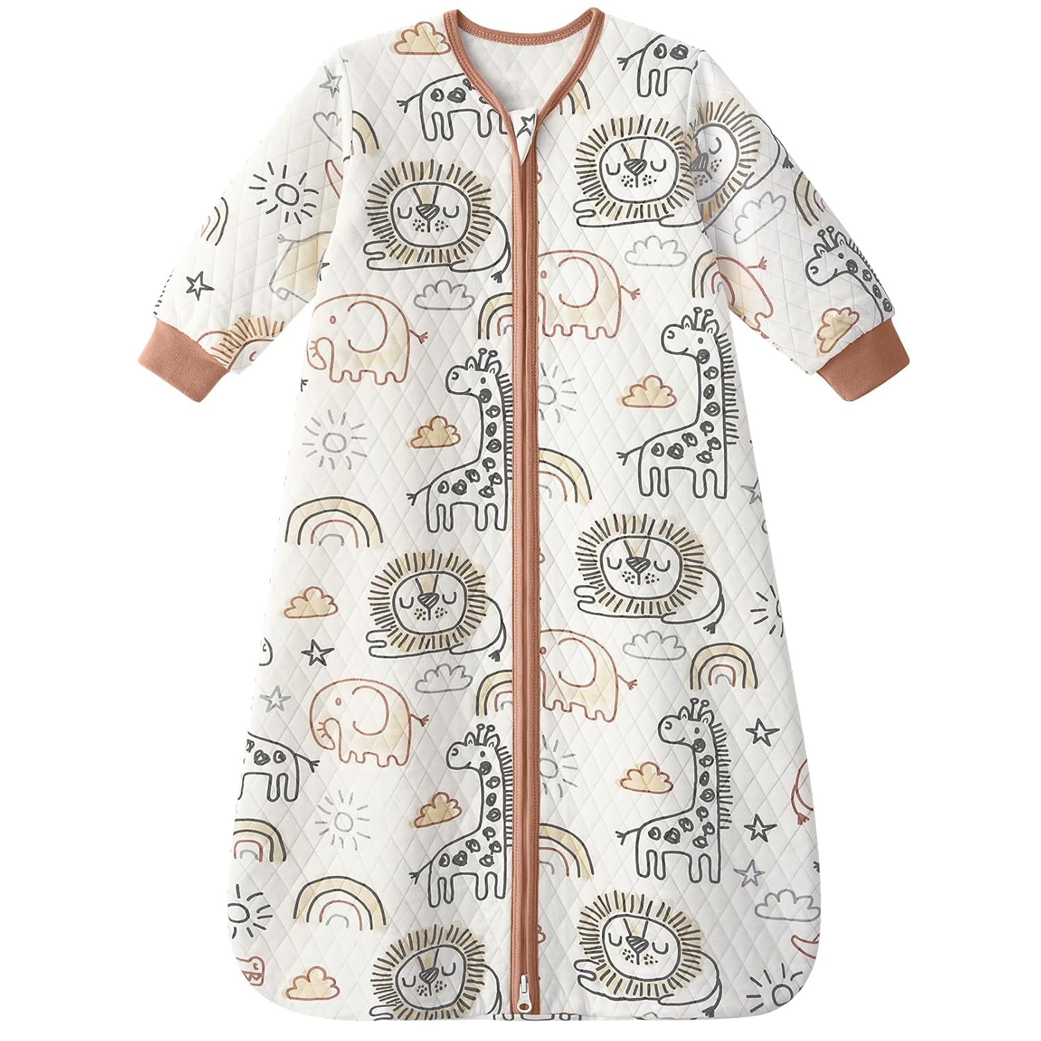 Yoofoss Baby Sleep Sack 0-6 Months 1.0 Tog Long Sleeve Sleep Sack Organic Cotton Wearable Blanket for Newborns 2-Way Zipper Quilted Sleeping Sacks(Small)