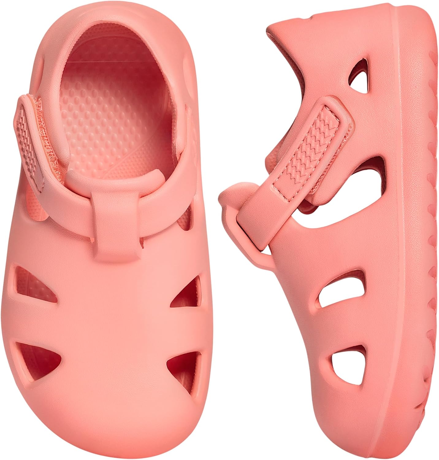 planone Toddler Fisherman Sandals for Boys Girls Closed Toe Water Shoes Adjustable Hook-and-Loop Lightweight Quick-Dry Flexible EVA Summer Sandals for Baby Toddler Kid