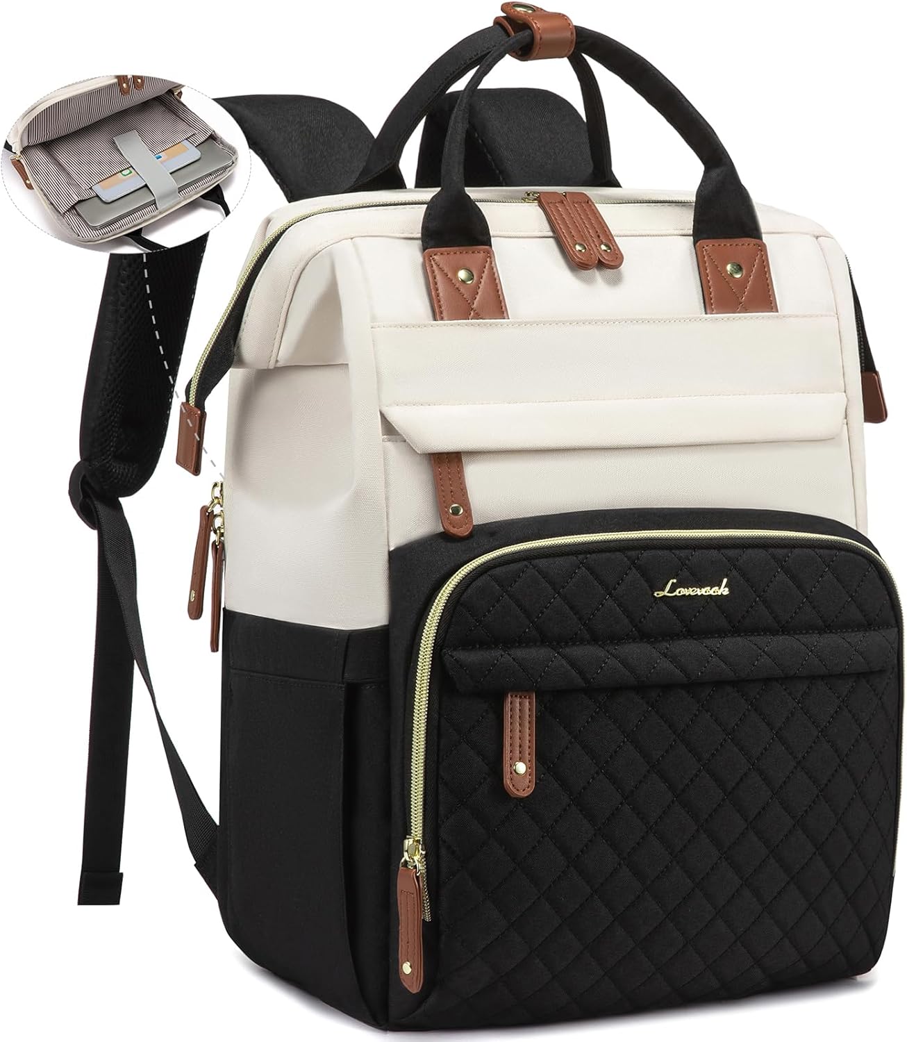 LOVEVOOK Laptop Backpack for Women, 15.6” Waterproof Nurse Bag Teacher Work Backpack Purse for Women, Travel Computer Backpack for College Office Business Ladies