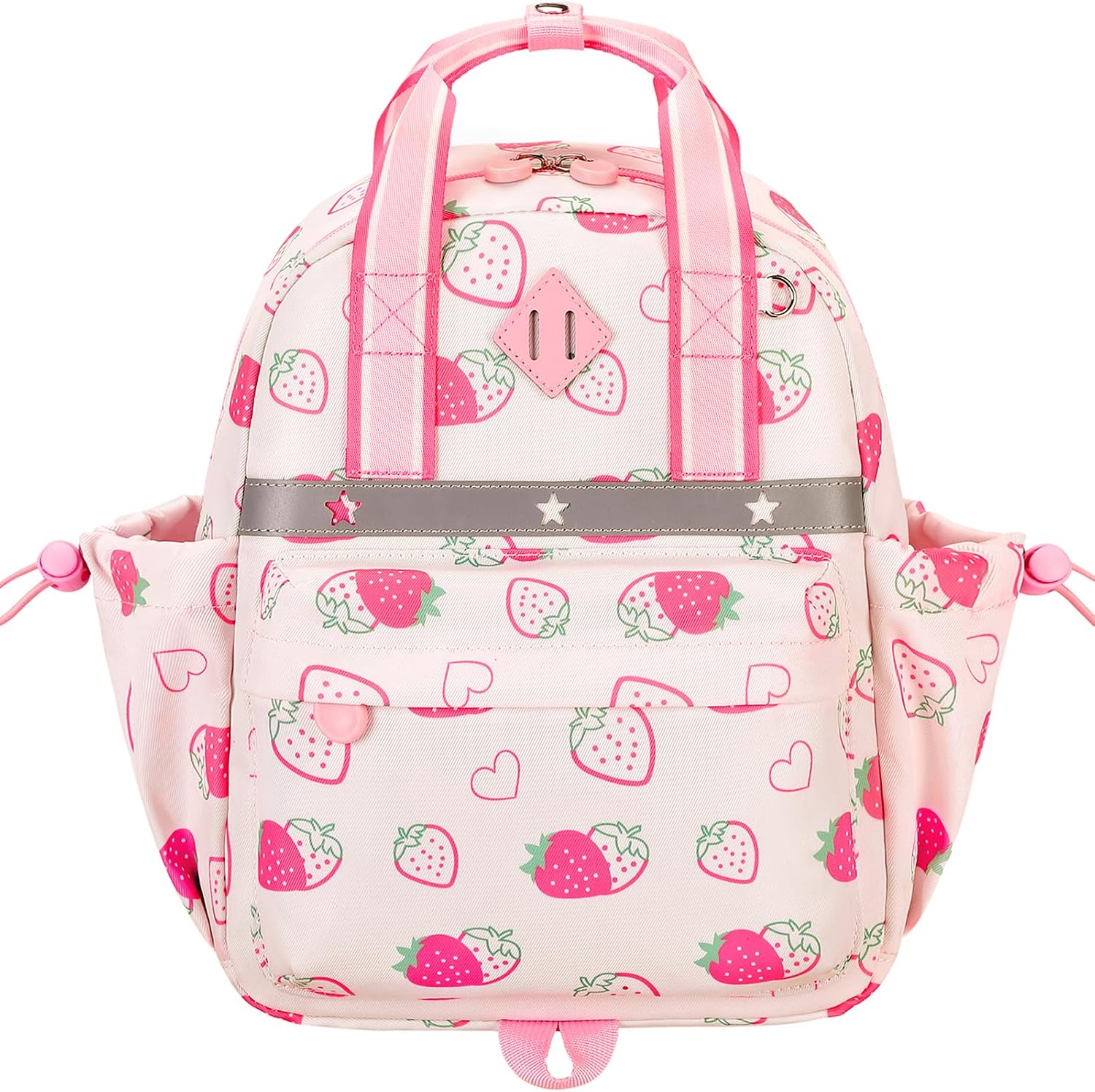 Toddler Backpack for Girls 2-4 Mini Diaper Daycare Bag Preschool Kids Bookbag for Kindergarten Elementary School Travel, Strawberry