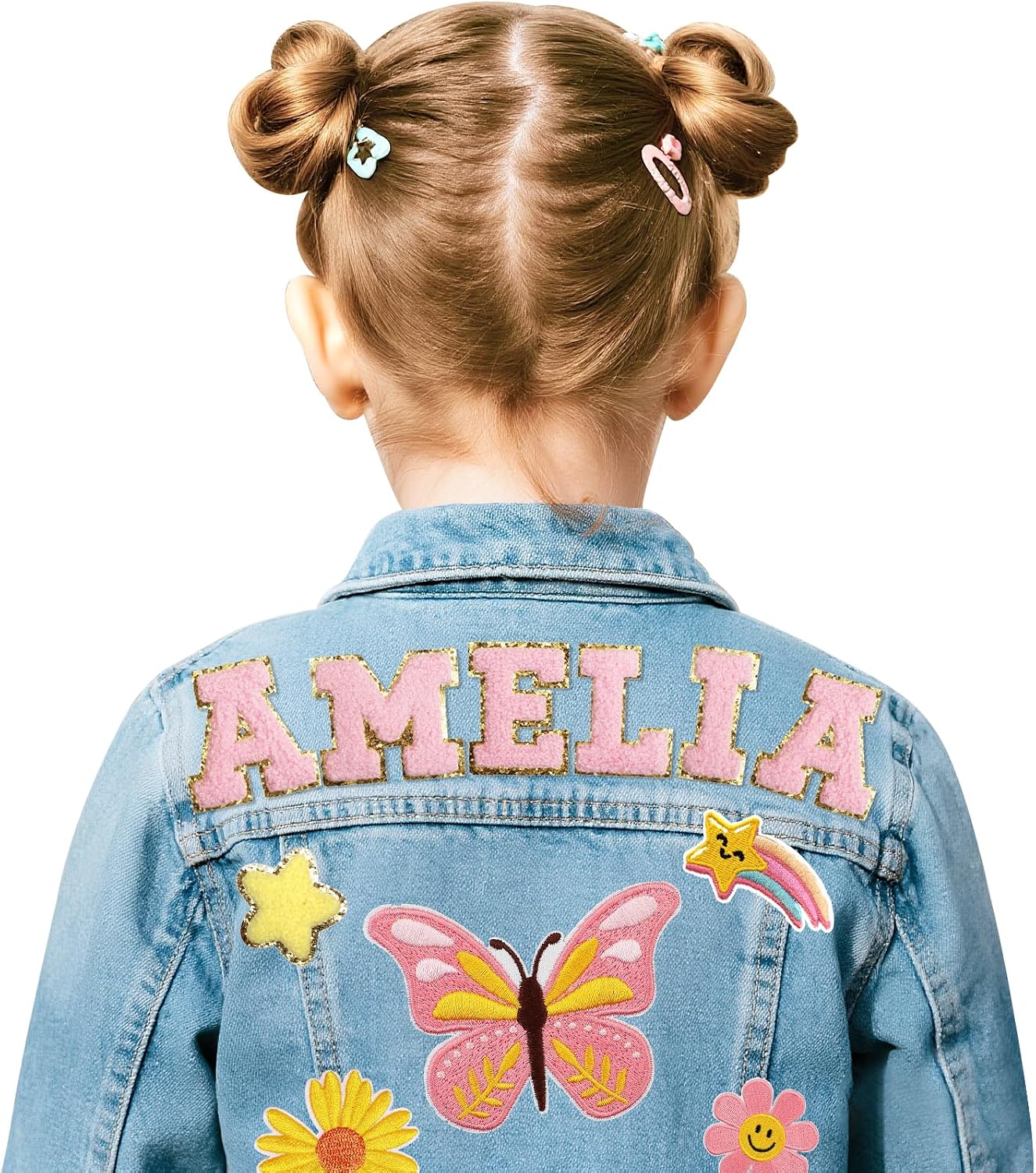 Personalized Denim Jacket with Names, Back to school clothes, Easter Custom jean jacket for girls and boys,Spring & Fall Jackets,1-8 Year Old Birthday Christmas Gifts