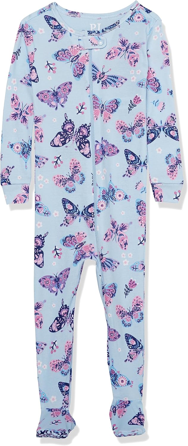 The Children’s Place Baby Girls’ And Toddler Long Sleeve 100% Cotton Zip-front One Piece Footed Pajama