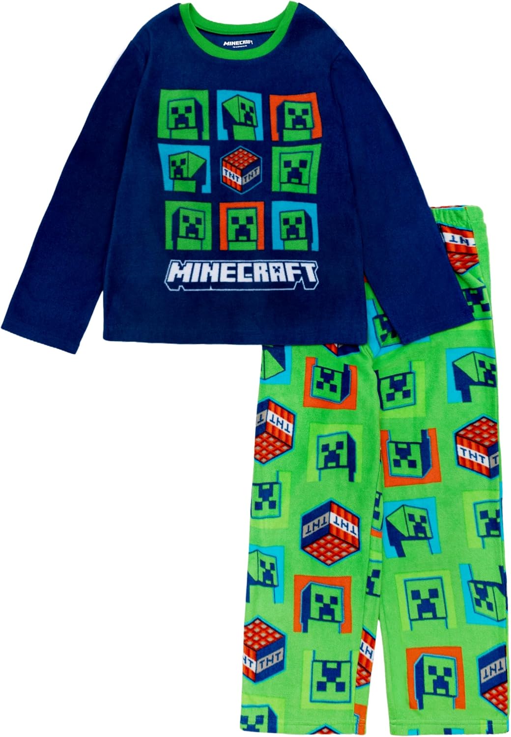 Minecraft Boys’ 2-piece Loose-fit Pajama Set, Soft & Cute for Kids