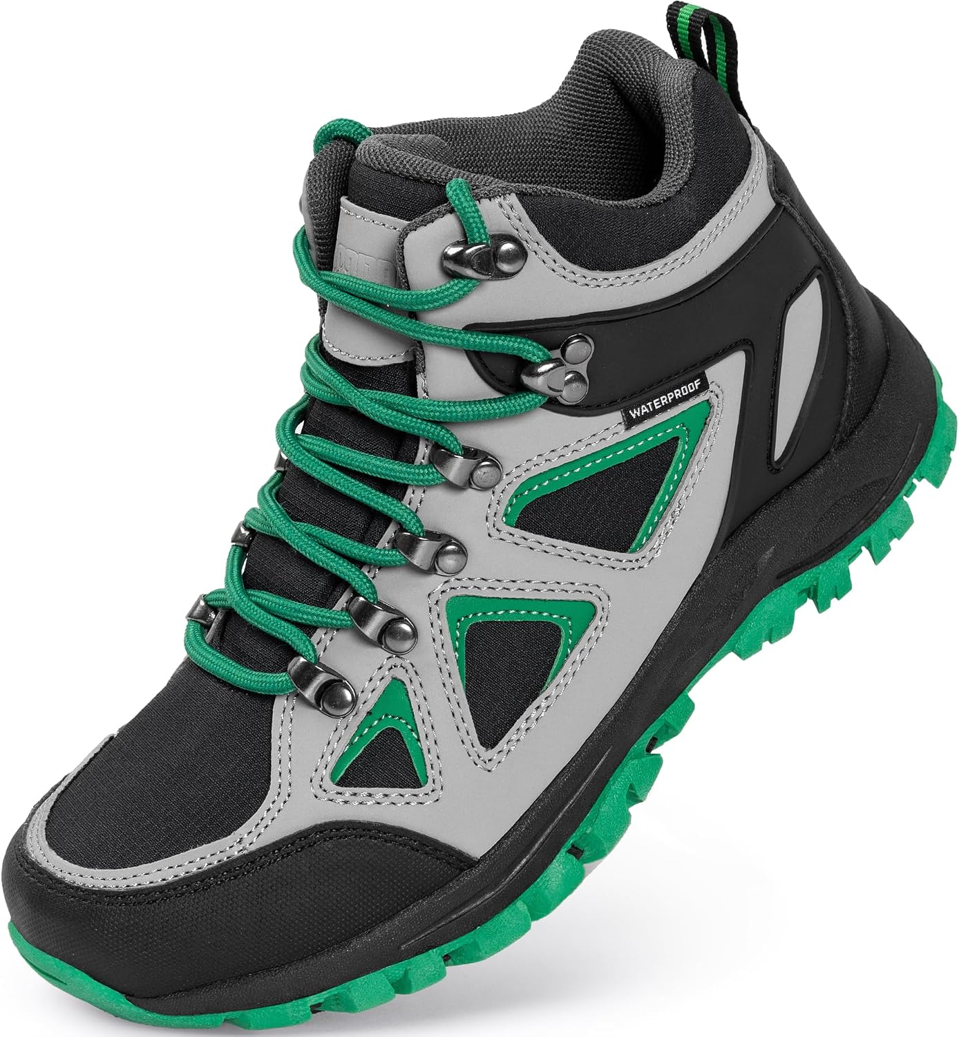 R CORD Kids Hiking Boots Waterproof Durable TPR Traction Outsole Anti-Skid Athletic Lace Up Hiking Shoes for Outdoor Adventure