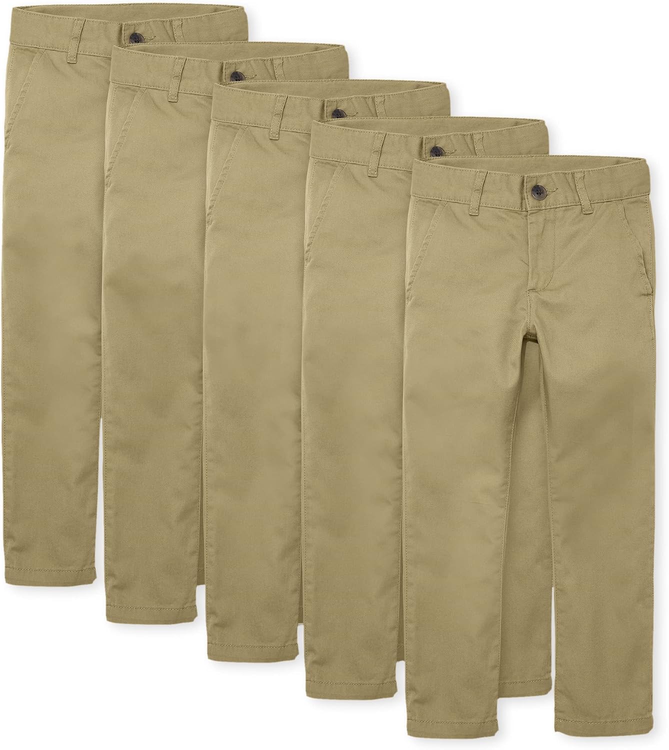 The Children’s Place boys Skinny Chino Pants, Flax, 10 (Pack of 5)