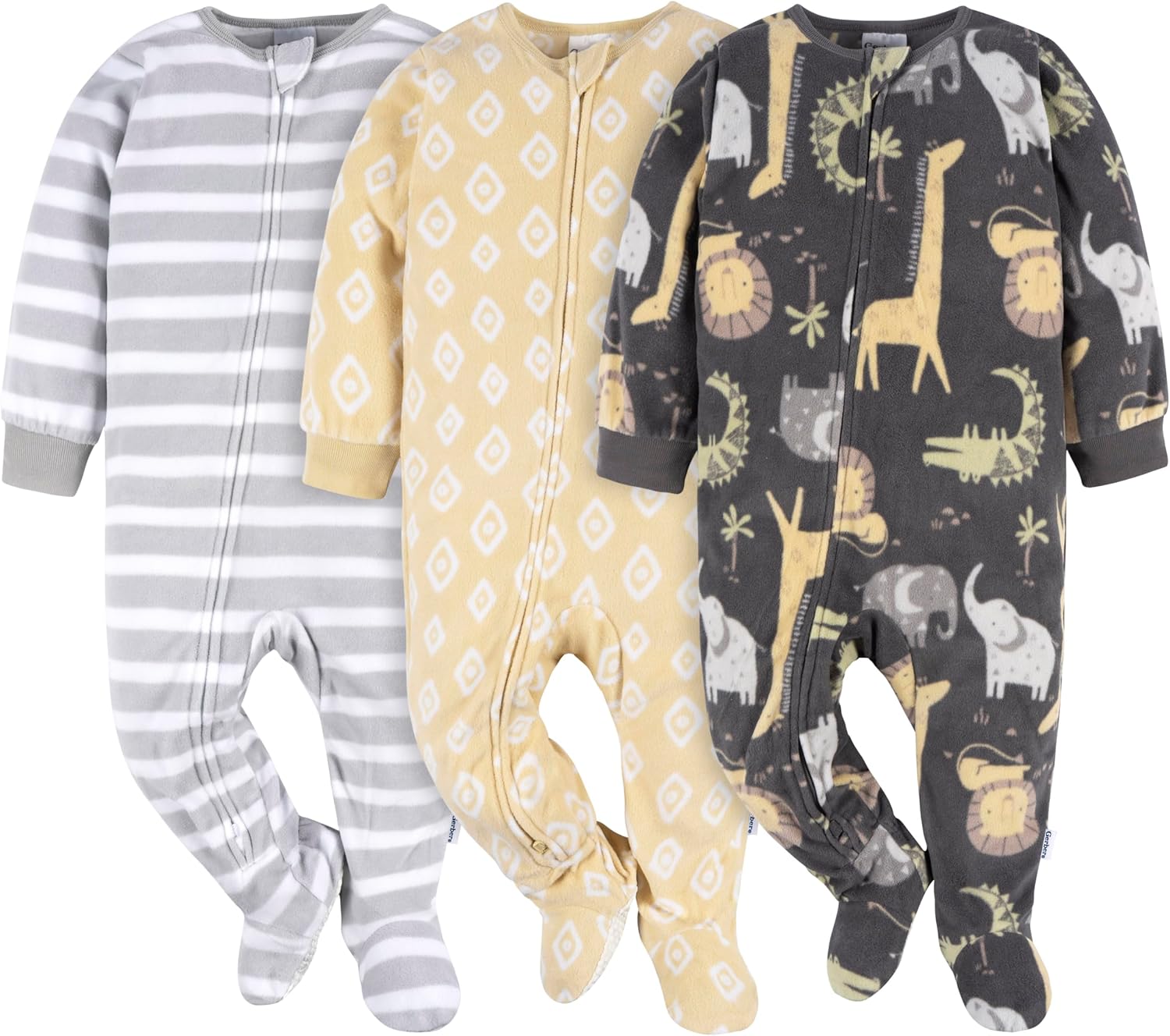 Gerber Baby Fleece Footed Pajamas 3-pack