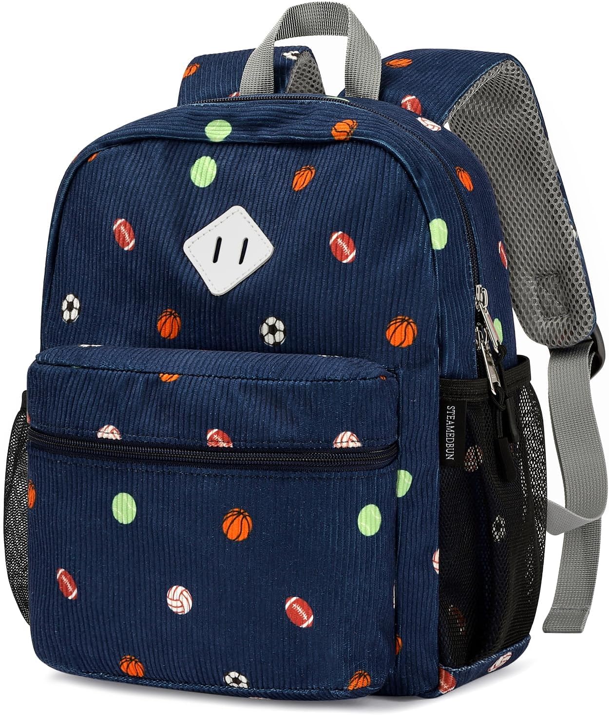 STEAMEDBUN Corduroy Toddler Backpack for Boys Girls 2-4, Kids Preschool Backpack for Kindergarten