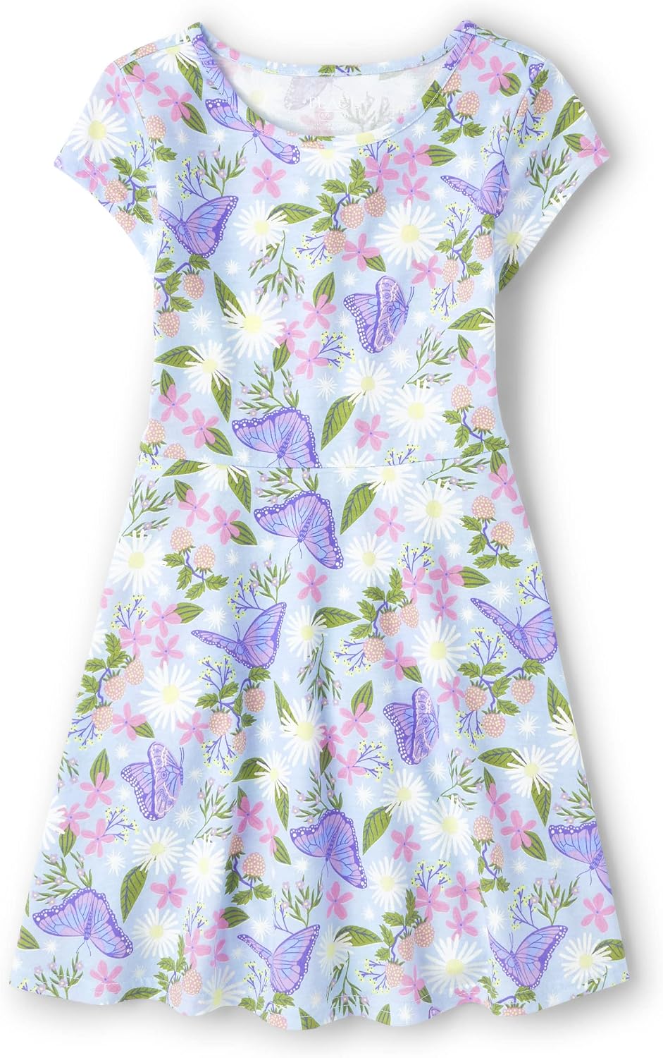 The Children’s Place Girls’ Plaid Stretch Jacquard Short Sleeve Dress