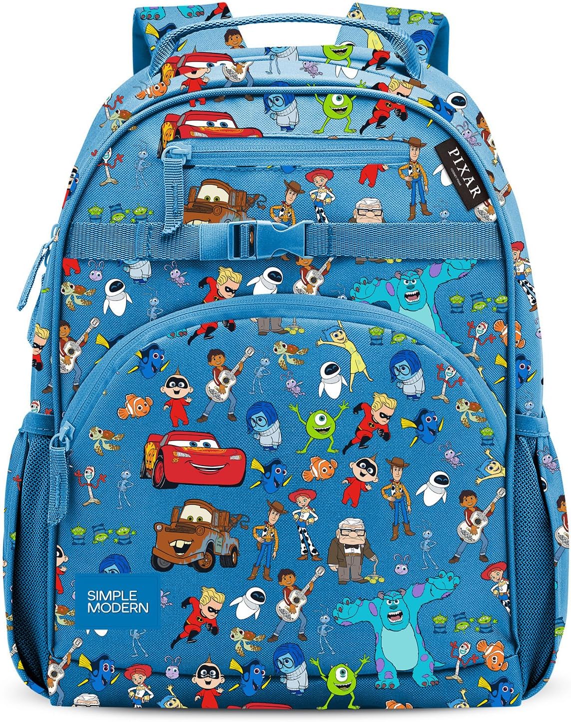 Simple Modern Large Disney Pixar Kids Backpack for School Girls and Boys | Elementary Backpack for Teen | Fletcher Collection | Kids – 16″ tall | Pixar Mashup on Blue