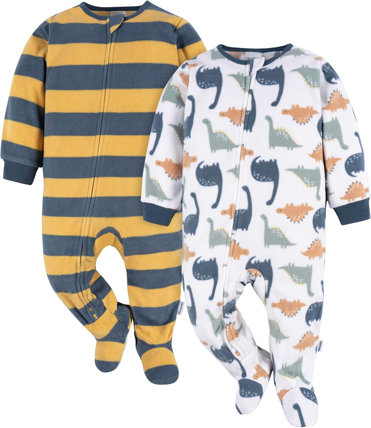 Gerber Baby Boys Flame Resistant Fleece Footed Pajamas 2-Pack