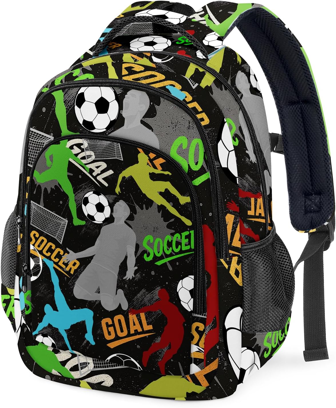 Soccer Backpack for Kids,School Bookbag Large Capacity Adjustable Bookbag Durable Lighting Multi Pockets School Bag Daypack Travel (Soccer-2)