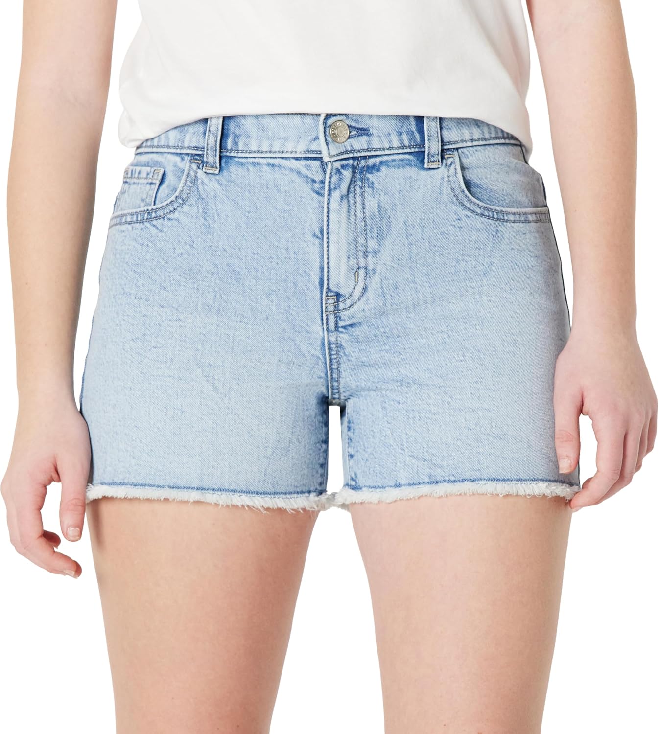 Amazon Essentials Girls’ Medium Stretch Mid-Rise Cut-Off Jean Shorts