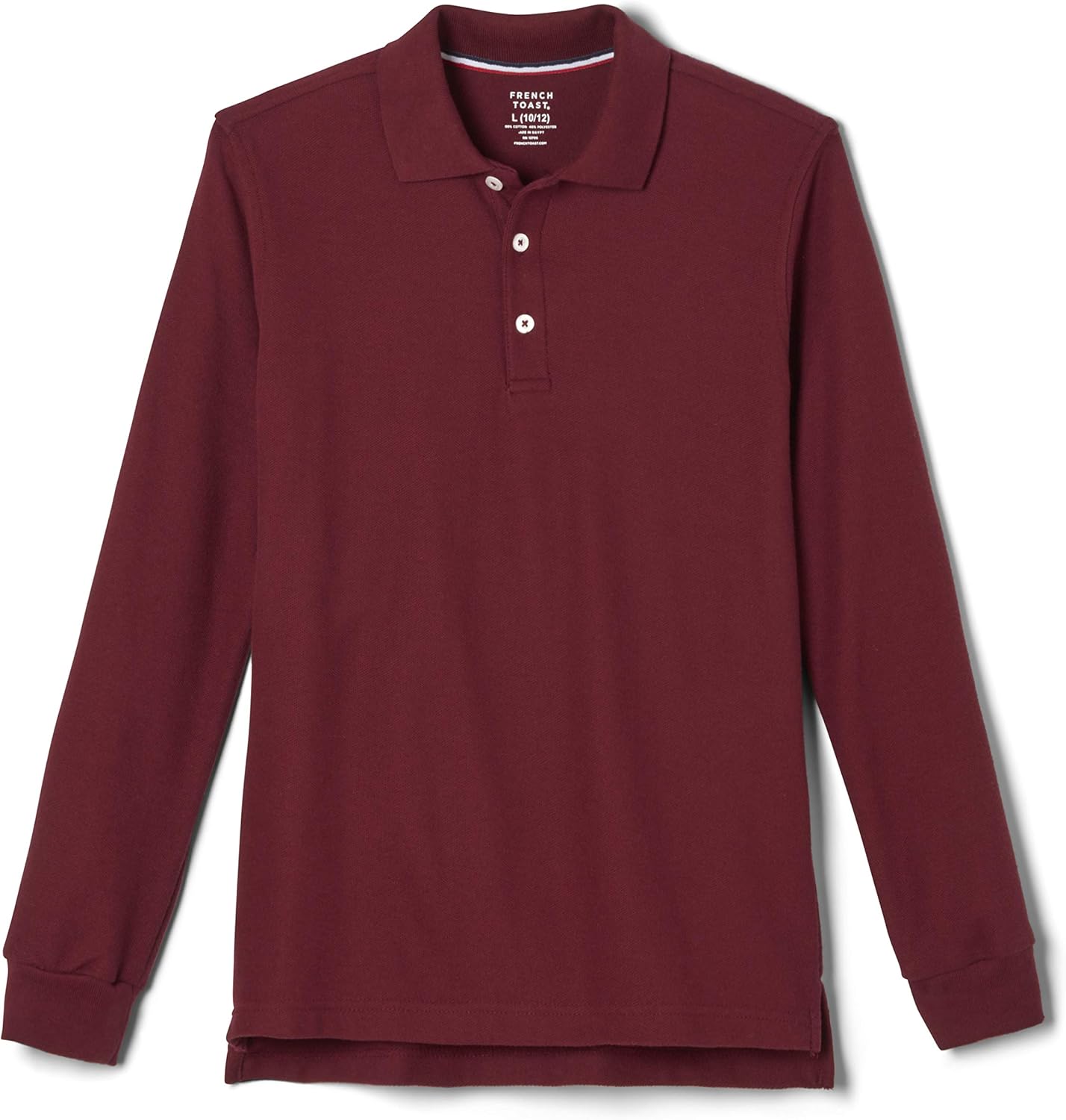 French Toast Boys Pique Polo School Uniform Shirt with Long Sleeves for Boys and Girls