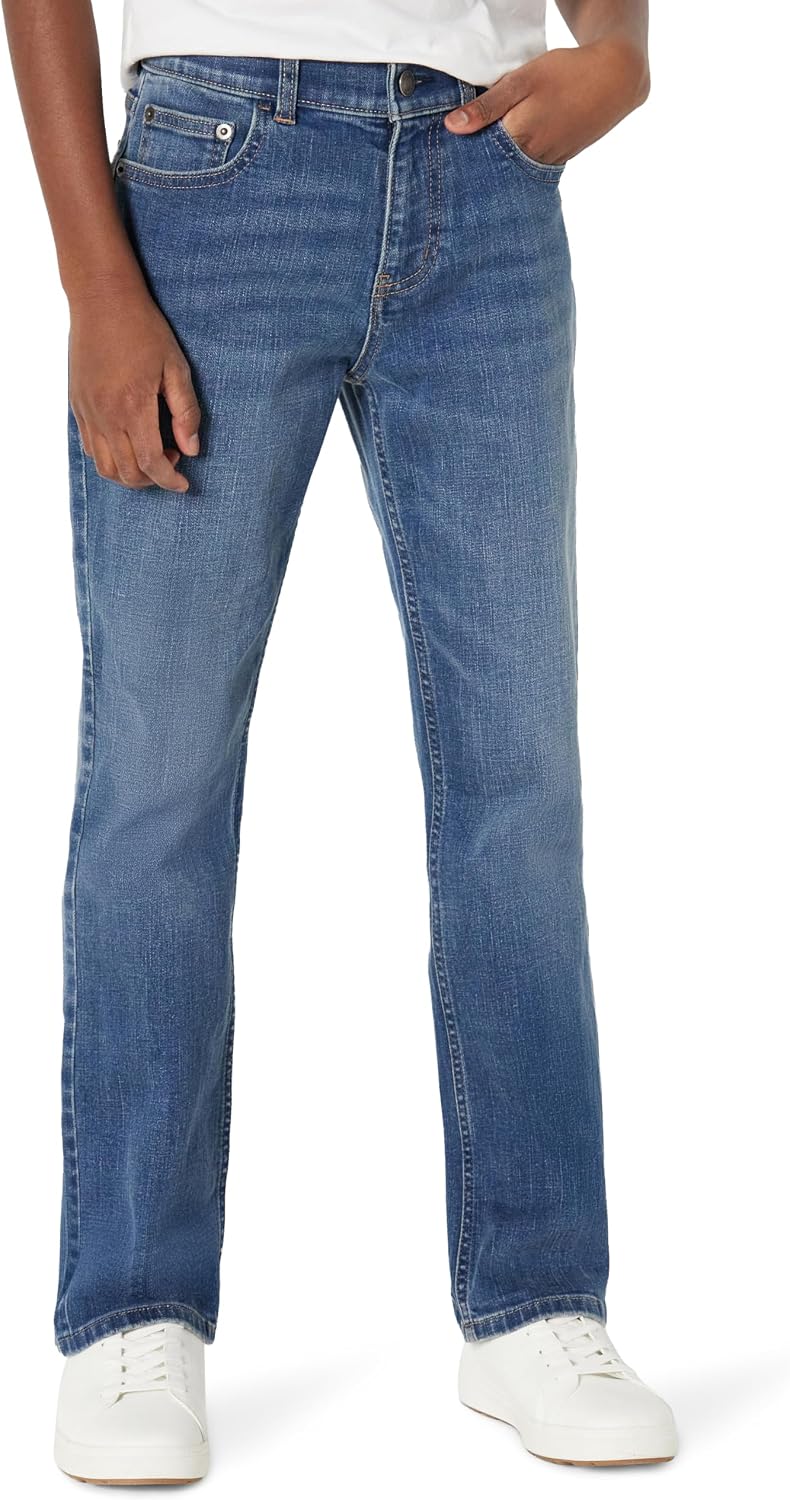 Amazon Essentials Boys’ Medium Stretch Regular-Fit Bootcut Jeans
