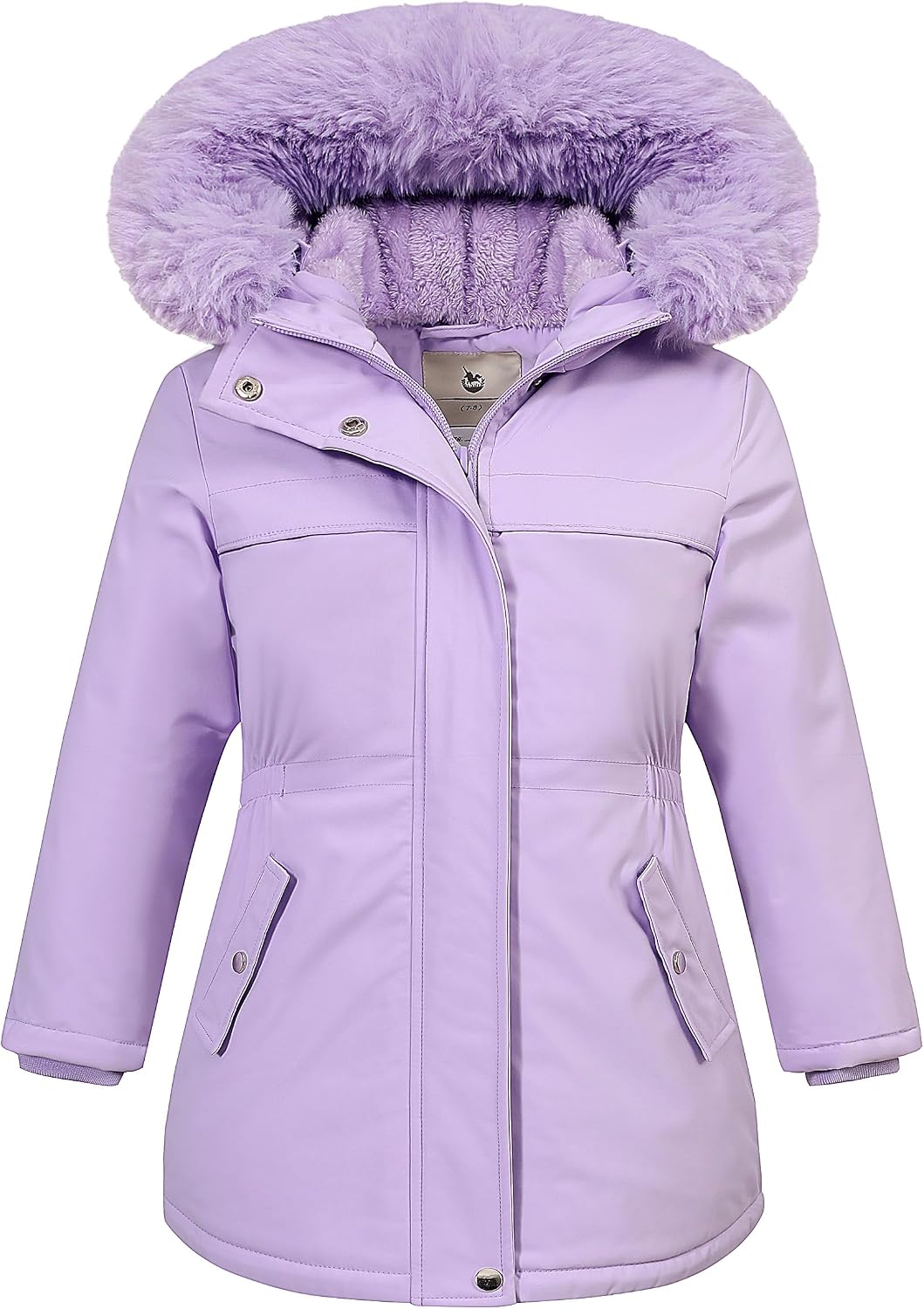 Girls Waterproof Winter Jacket Fleece Lined Hooded Coat,Kid’s Warm Insulated Parka for School & Outdoor Play