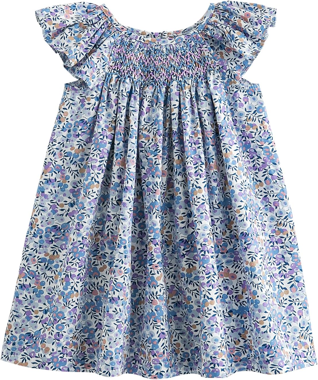 Simplee kids Baby Girl Smocked Dress Summer Casual Short Sleeve Dresses Floral Print Sundress Princess Dress for Toddlers
